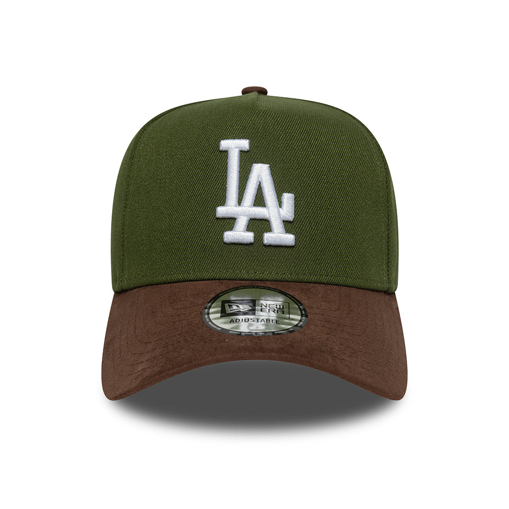 New Era 9FORTY A-Frame L.A. Dodgers Snapback Cap MLB Suede Visor - Moosgrün-Braun