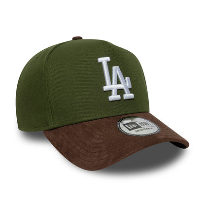 New Era 9FORTY A-Frame L.A. Dodgers Snapback Cap MLB Suede Visor - Moosgrün-Braun