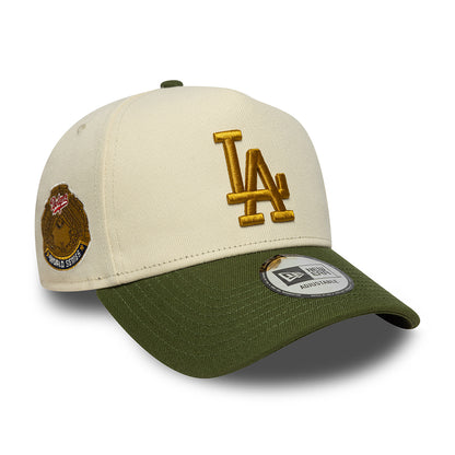 New Era 9FORTY A-Frame L.A. Dodgers Snapback Cap - MLB World Series Patch - Cremefarben-Moosgrün