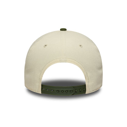 New Era 9FORTY A-Frame L.A. Dodgers Snapback Cap - MLB World Series Patch - Cremefarben-Moosgrün