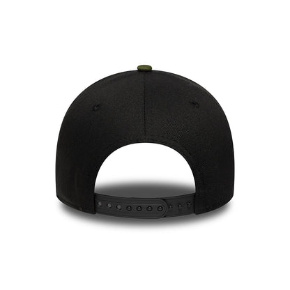 New Era 9FORTY A-Frame Snapback Cap - NE Camo Patch - Schwarz-Moosgrün