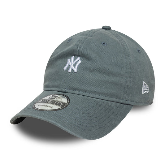 New Era 9TWENTY New York Yankees Baseball Cap - MLB Mini Washed - Blaugrau-Weiß