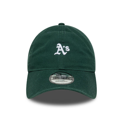 New Era 9TWENTY Oakland Athletics Baseball Cap - MLB Mini Washed - Dunkelgrün-Weiß