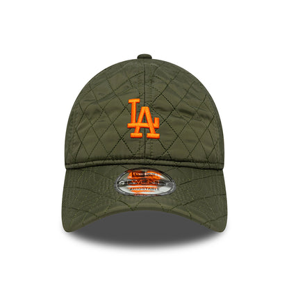 New Era 9TWENTY L.A. Dodgers Baseball Cap - MLB Quilted - Moosgrün-Orange