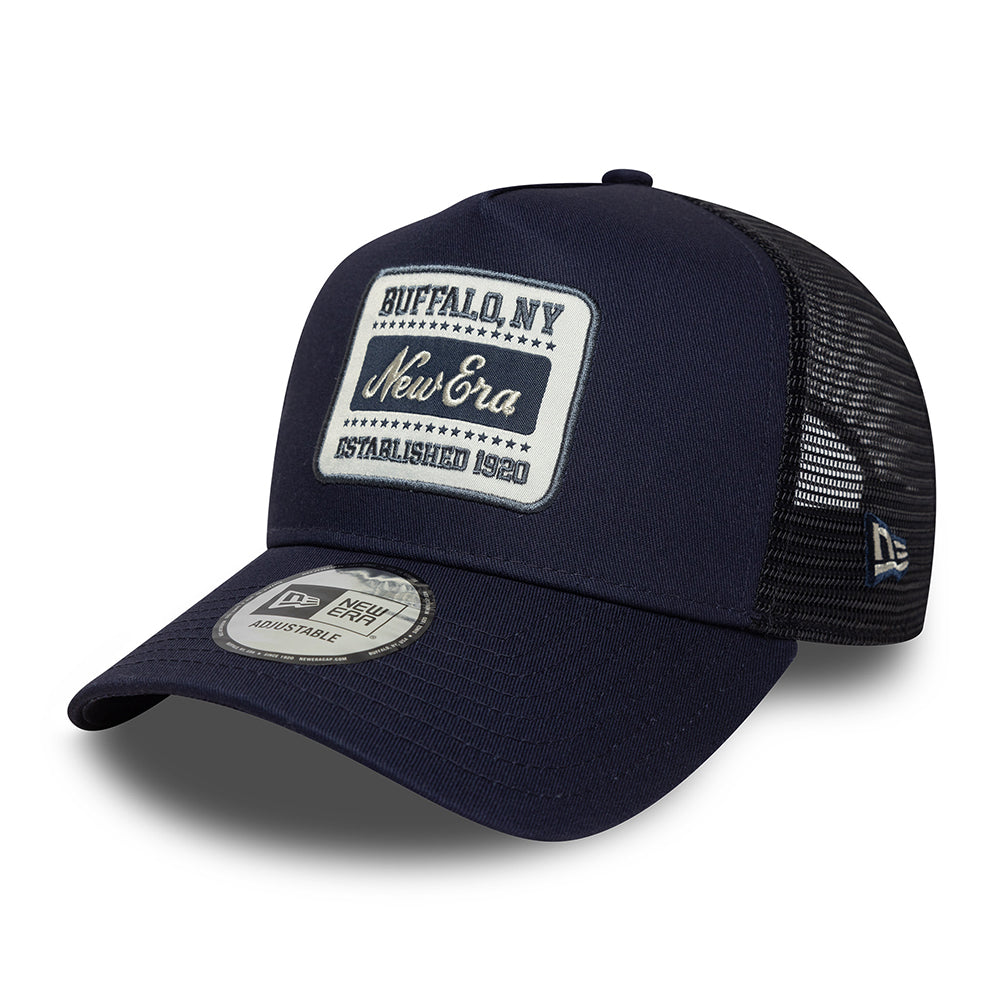 New Era A-Frame Trucker Cap - NE Patch - Marineblau
