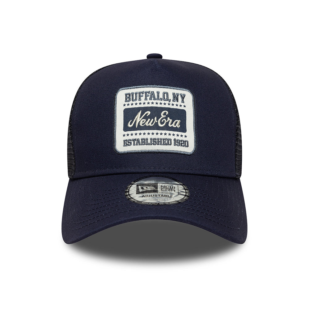 New Era A-Frame Trucker Cap - NE Patch - Marineblau