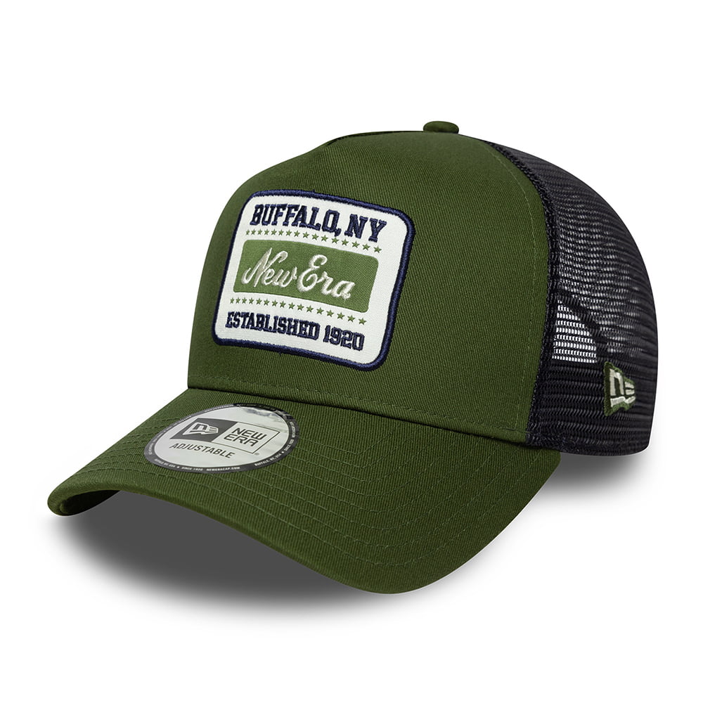 New Era A-Frame Trucker Cap - NE Patch - Moosgrün