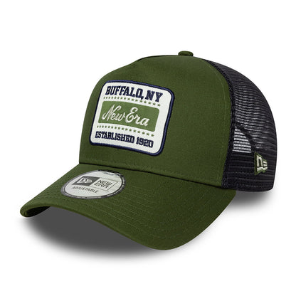 New Era A-Frame Trucker Cap - NE Patch - Moosgrün