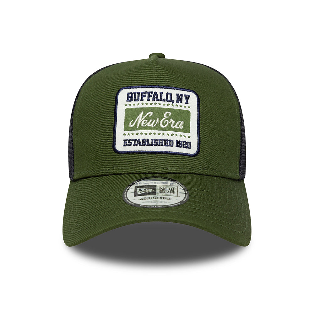New Era A-Frame Trucker Cap - NE Patch - Moosgrün