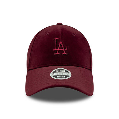 New Era Damen 9FORTY L.A. Dodgers Baseball Cap - MLB Velour Midi - Burgunderrot