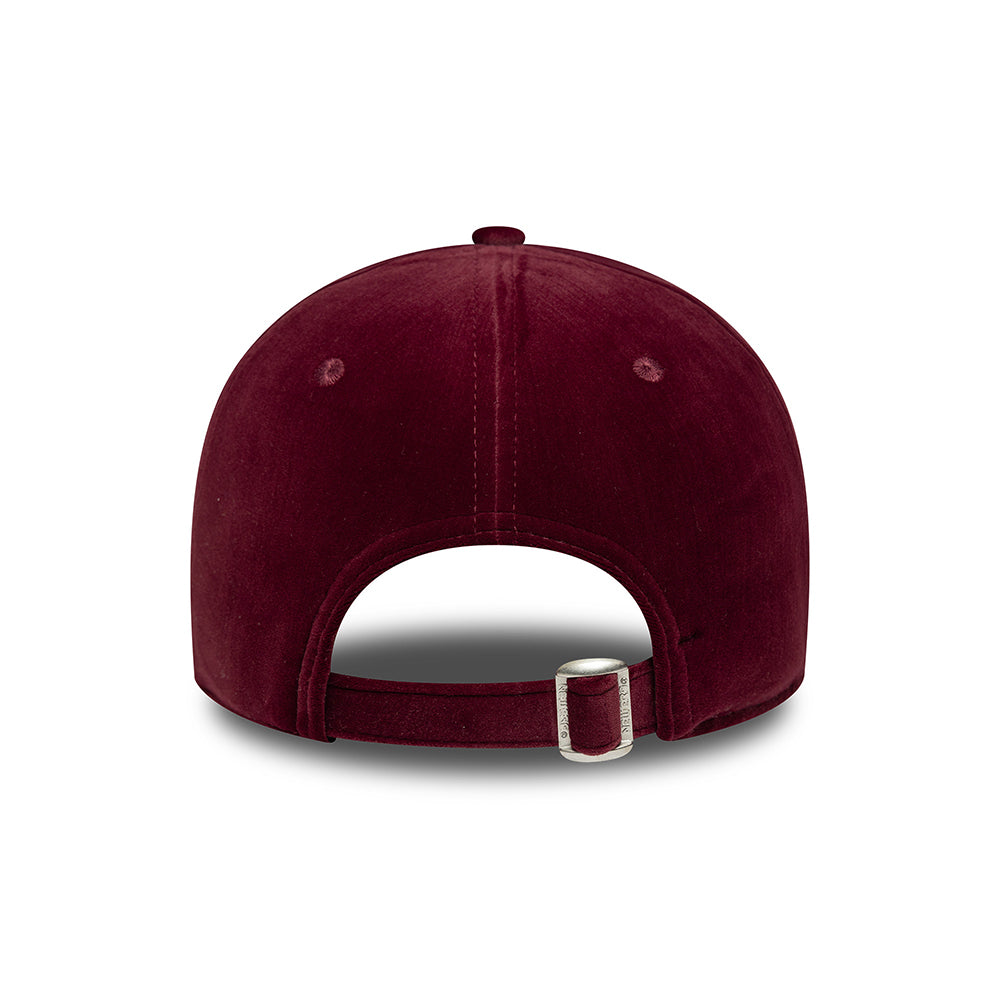 New Era Damen 9FORTY L.A. Dodgers Baseball Cap - MLB Velour Midi - Burgunderrot
