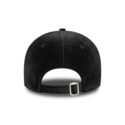 New Era Damen 9FORTY New York Yankees Baseball Cap - MLB Velour Midi - Schwarz auf Schwarz
