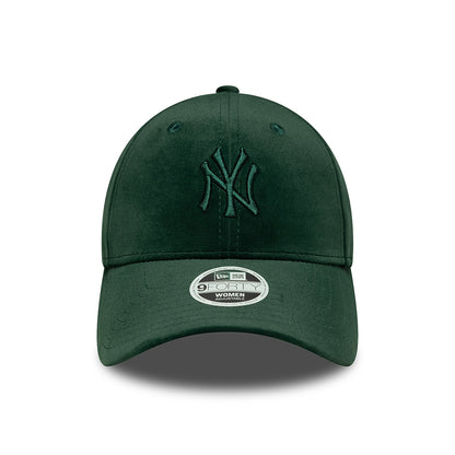 New Era Damen 9FORTY New York Yankees Baseball Cap - MLB Velour Midi - Dunkelgrün