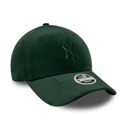 New Era Damen 9FORTY New York Yankees Baseball Cap - MLB Velour Midi - Dunkelgrün