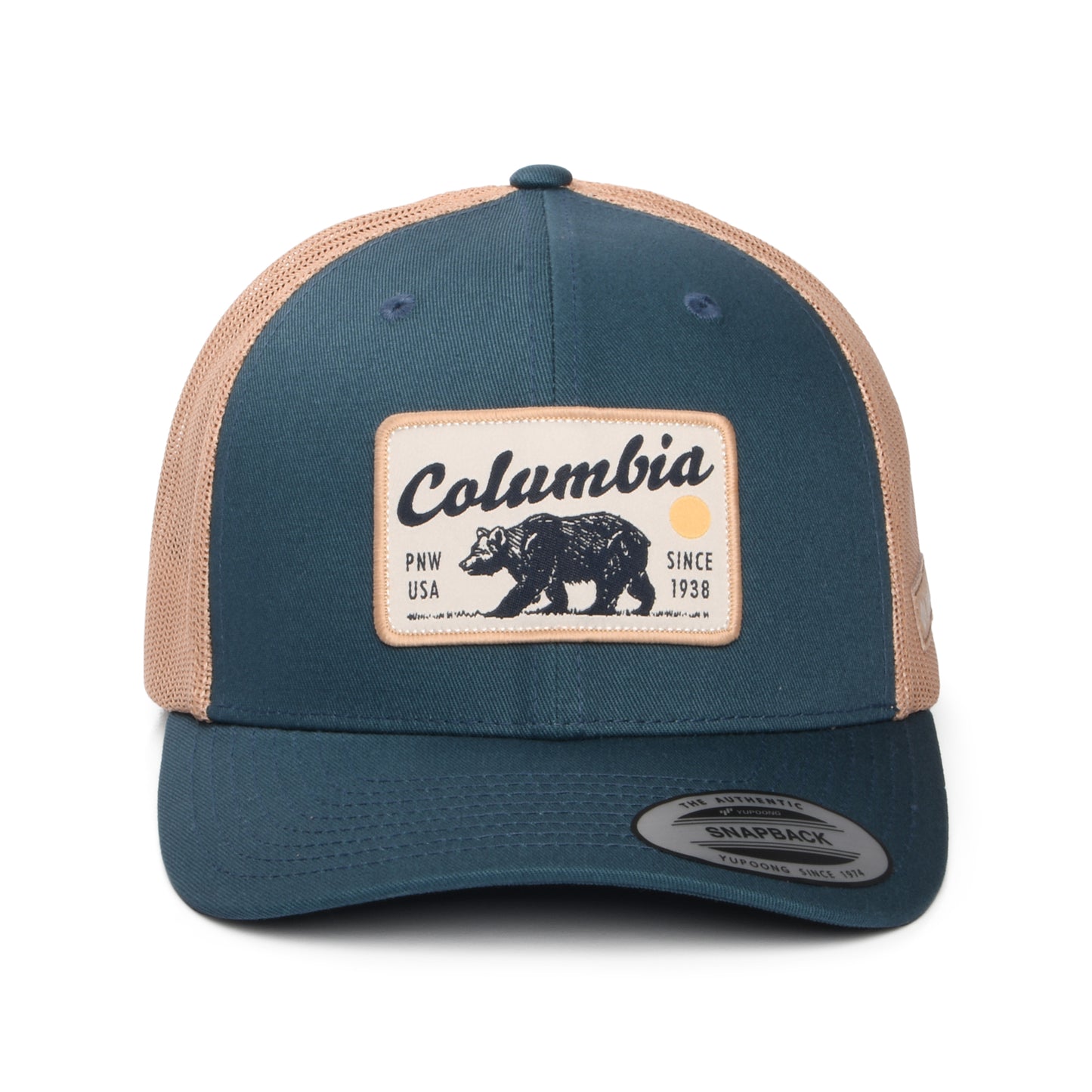 Columbia Pacific Northwest Bear Mesh Trucker Cap - Petrol-Sand