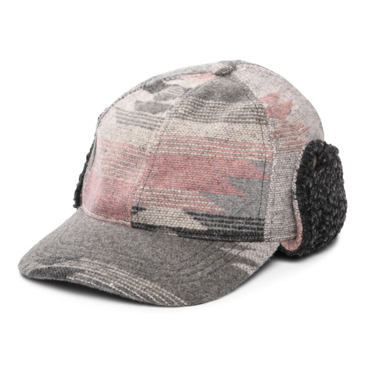 Scala Sapos Baseball Cap Aztec Druck mit Ohrenklappen - Grau-Multi