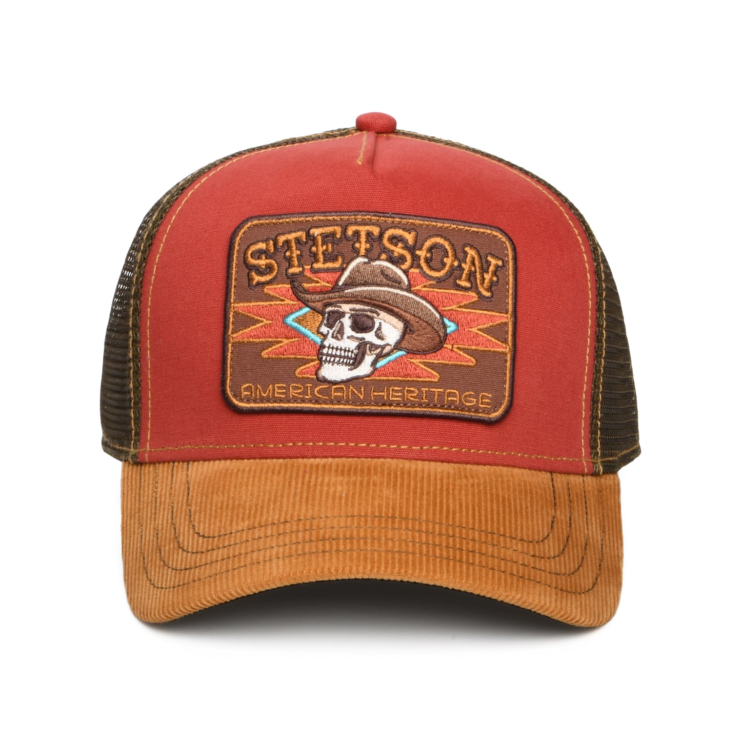 Stetson Skull Trucker Cap - Rot-Braun