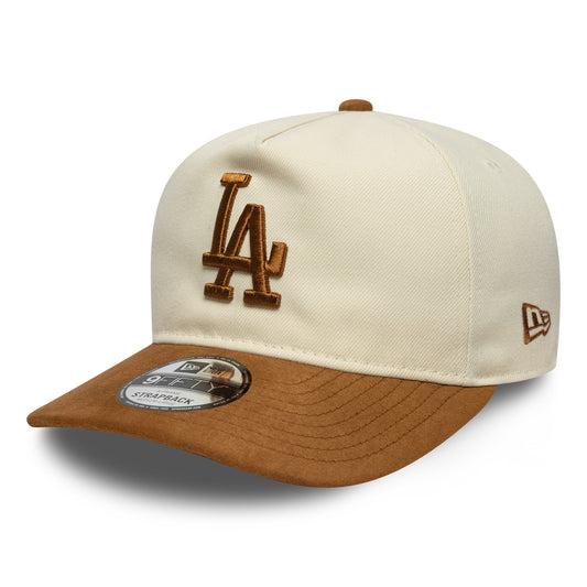 New Era 9FIFTY A-Frame L.A. Dodgers Baseball Cap - MLB Suede Visor - Cremefarben-Ocker