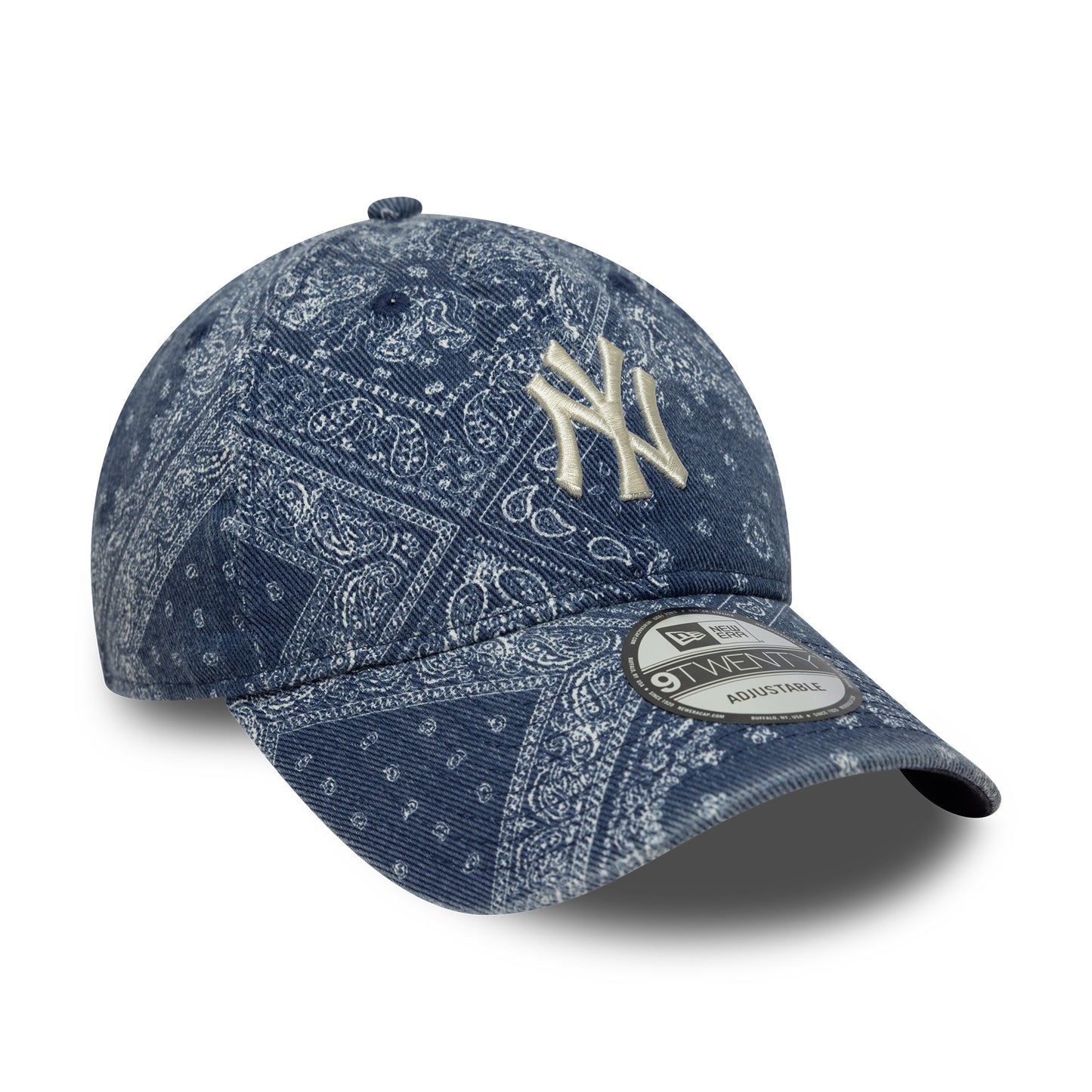 New Era 9TWENTY New York Yankees Baseball Cap - MLB Washed Paisley - Denim