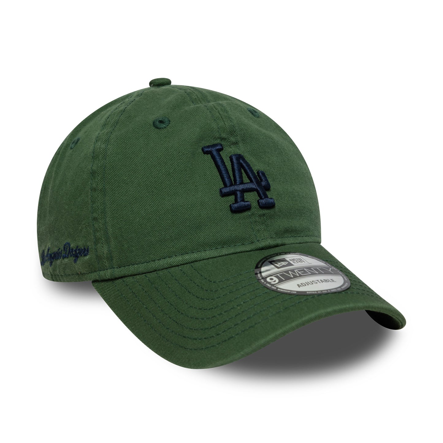 New Era 9TWENTY L.A. Dodgers Baseball Cap - MLB Washed Script - Grün-Marineblau