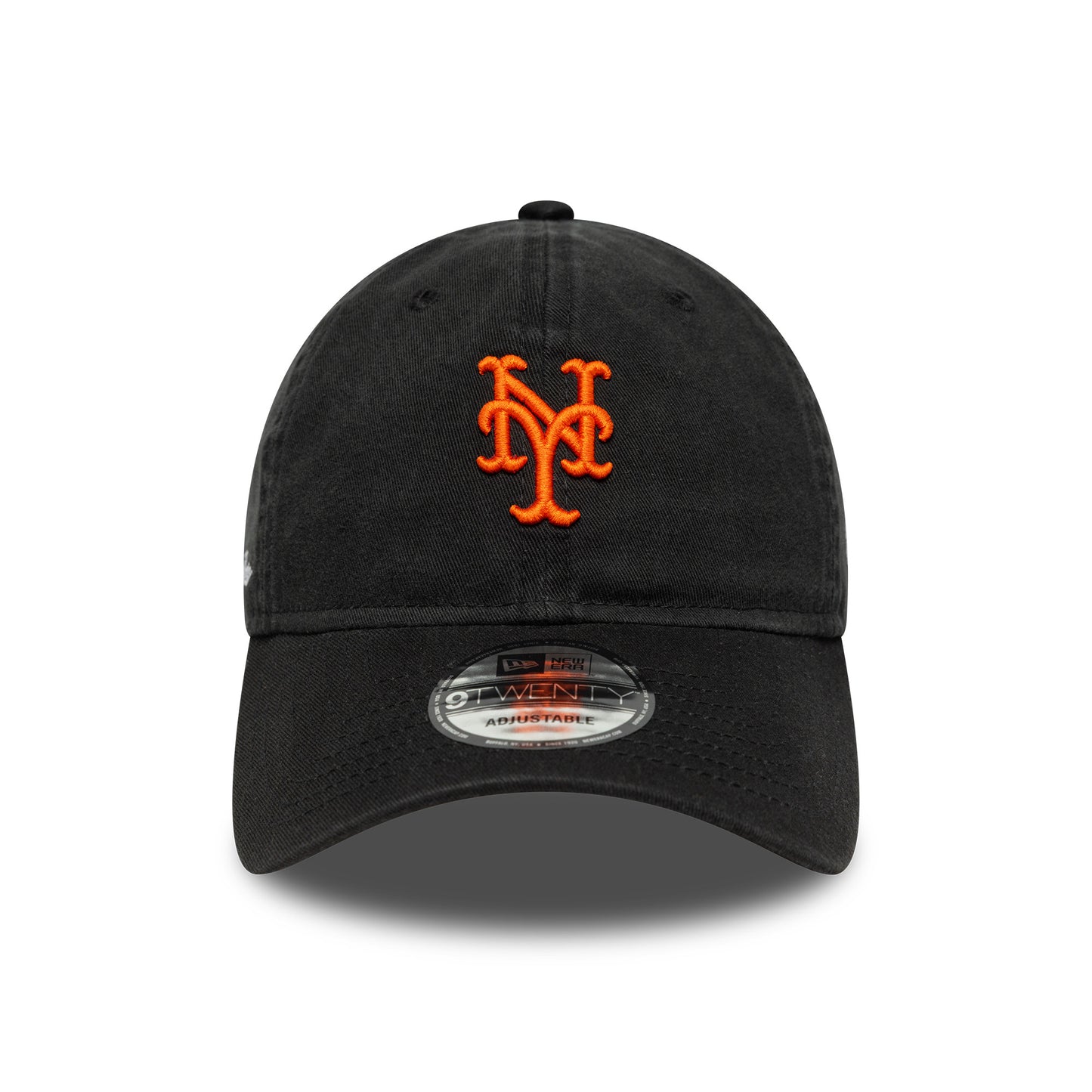 New Era 9TWENTY New York Mets Baseball Cap - MLB Washed Script - Schwarz-Orange