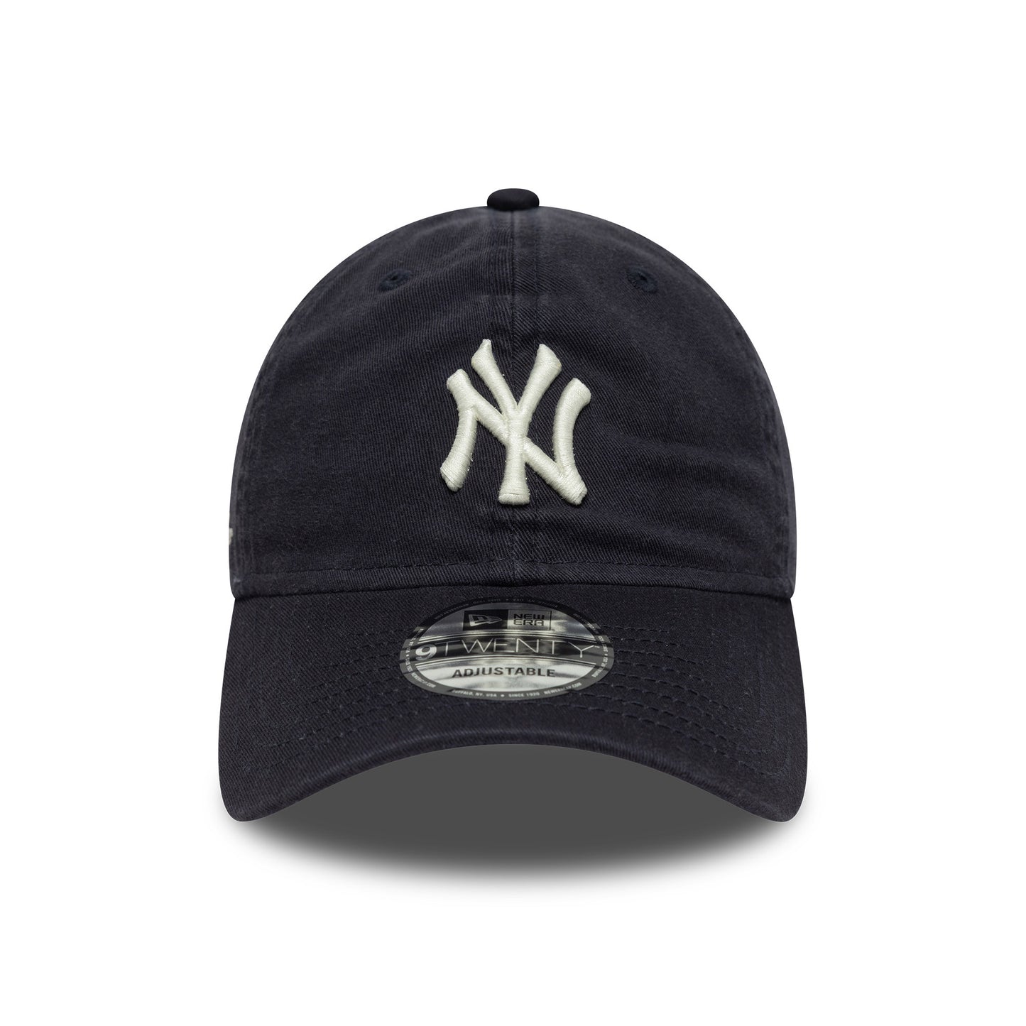 New Era 9TWENTY New York Yankees Baseball Cap - MLB Washed Script - Marineblau-Weiß