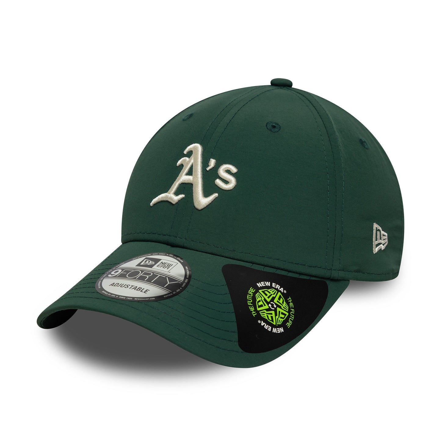 New Era 9FORTY Athletics Baseball Cap - MLB Recycled Midi - Dunkelgrün-Cremefarben