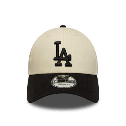 New Era 9FORTY L.A. Dodgers Baseball Cap - MLB Colourblock - Cremefarben-Schwarz