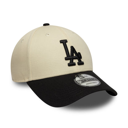 New Era 9FORTY L.A. Dodgers Baseball Cap - MLB Colourblock - Cremefarben-Schwarz