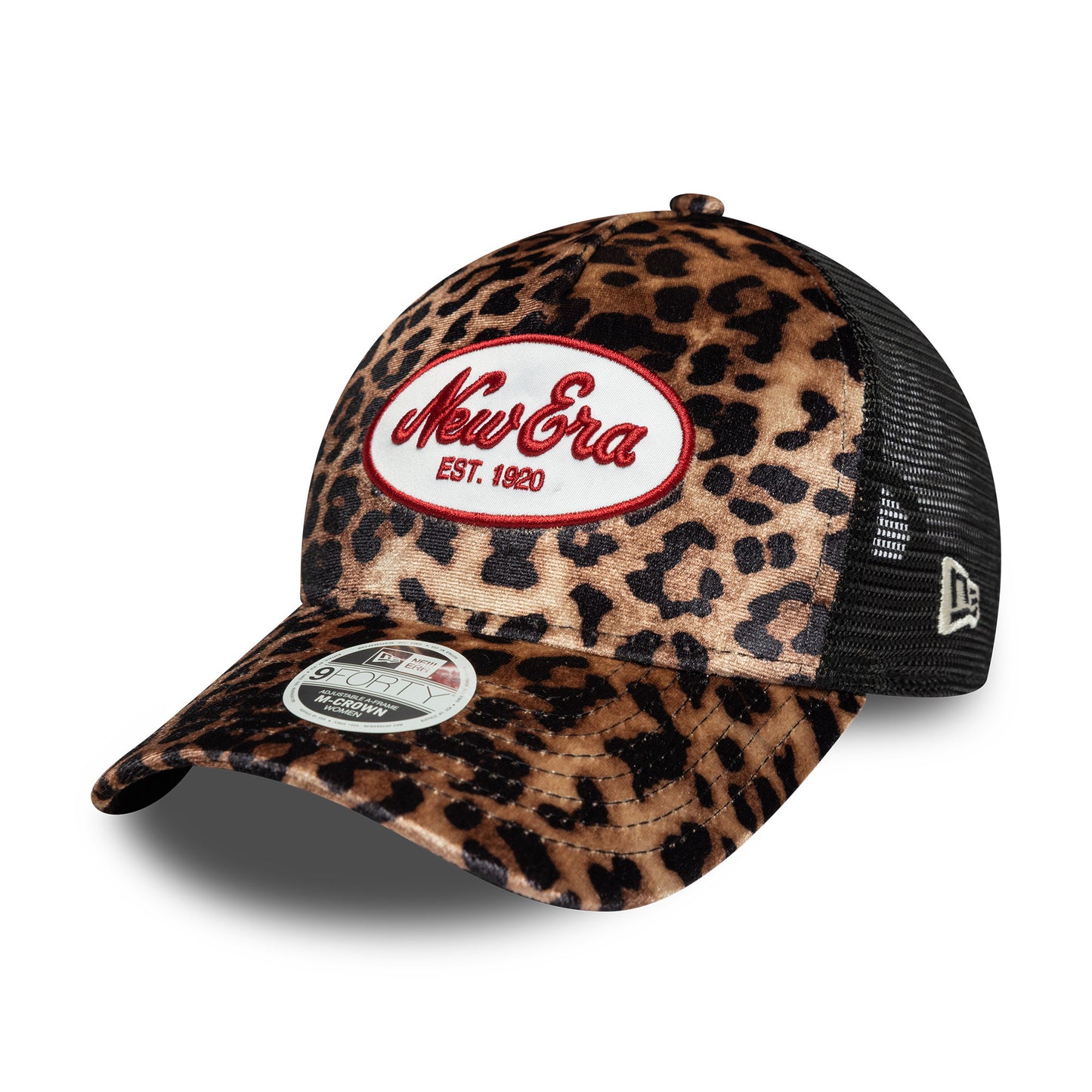 New Era Damen 9FORTY M-Crown A-Frame Trucker Cap - NE Leopard - Hellbraun-Schwarz