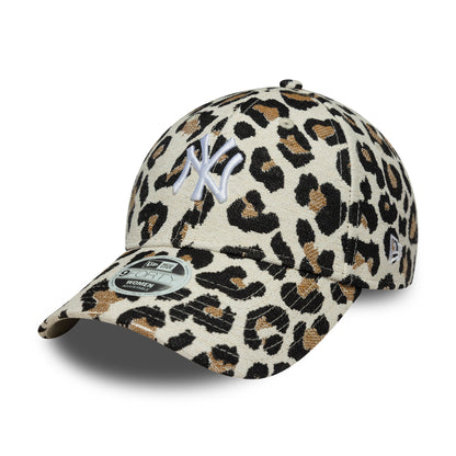 New Era Damen 9FORTY New York Yankees Baseball Cap - MLB Leopard Midi - Beige