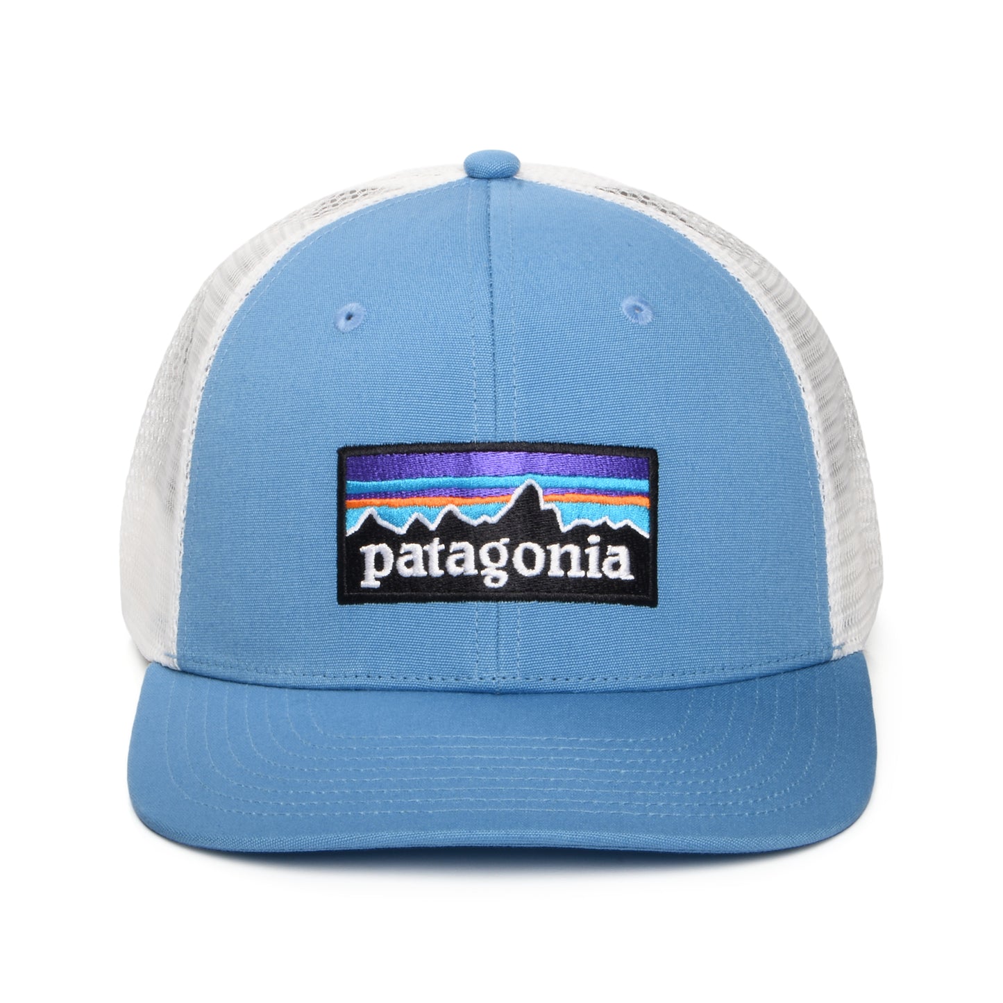 Patagonia P-6 Logo Trucker Cap aus organischer Baumwolle - Ozeanblau-Weiß