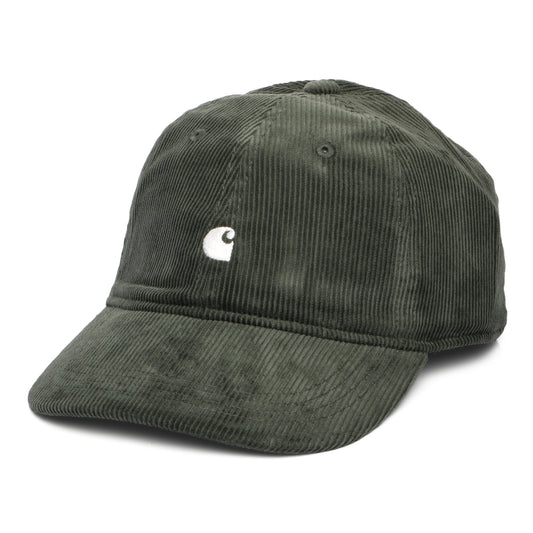 Carhartt WIP Harlem Kord Baseball Cap - Dunkelolivgrün-Weiß