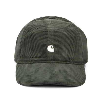 Carhartt WIP Harlem Kord Baseball Cap - Dunkelolivgrün-Weiß