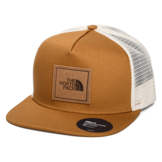 The North Face Half Dome Trucker Cap mit flachem Visier - Hellbraun-Weiß