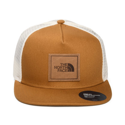 The North Face Half Dome Trucker Cap mit flachem Visier - Hellbraun-Weiß