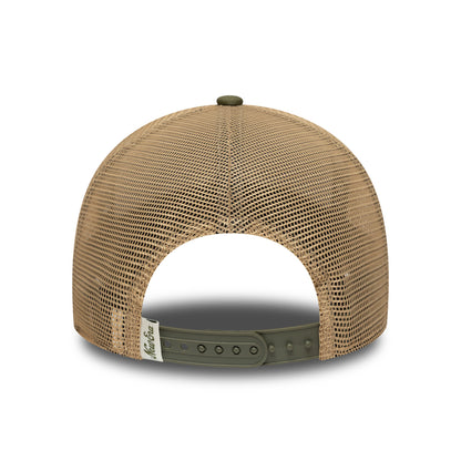 New Era 9FORTY M-Crown A-Frame Trucker Cap - Contrast Patch - Steingrau-Olivgrün