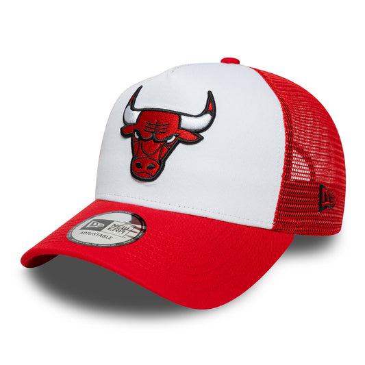New Era A-Frame Chicago Bulls Trucker Cap - NBA Side Patch - Rot-Weiß
