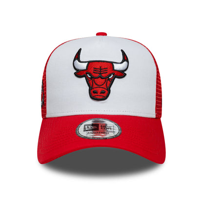 New Era A-Frame Chicago Bulls Trucker Cap - NBA Side Patch - Rot-Weiß