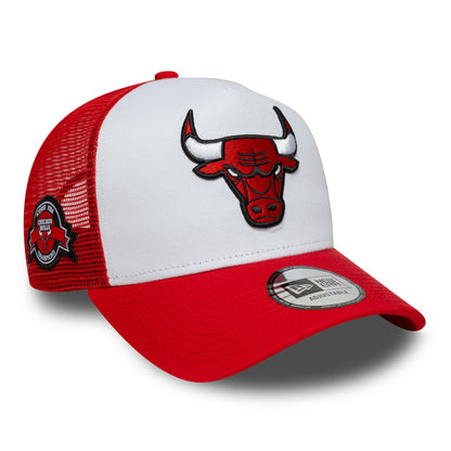 New Era A-Frame Chicago Bulls Trucker Cap - NBA Side Patch - Rot-Weiß
