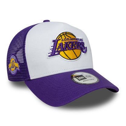 New Era A-Frame L.A. Lakers Trucker Cap - NBA Side Patch - Lila-Weiß