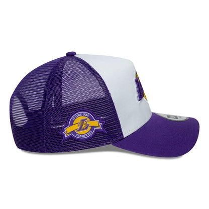 New Era A-Frame L.A. Lakers Trucker Cap - NBA Side Patch - Lila-Weiß