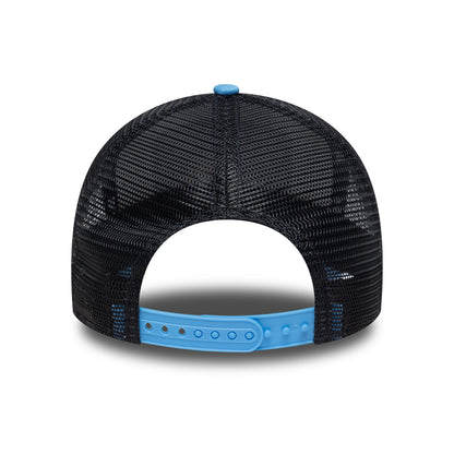 New Era A-Frame Mykonos Trucker Cap - Location Patch - Himmelblau-Marineblau