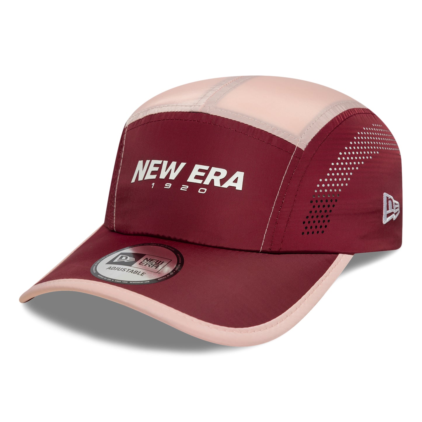New Era Colourblock Runner 5 Paneelen Cap - Kardinalrot-Cremefarben
