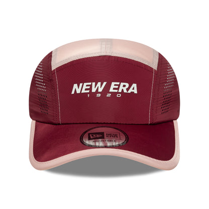 New Era Colourblock Runner 5 Paneelen Cap - Kardinalrot-Cremefarben