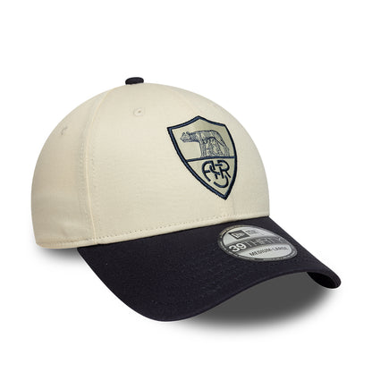New Era 39THIRTY AS Roma Baseball Cap - Seasonal - Cremefarben-Marineblau