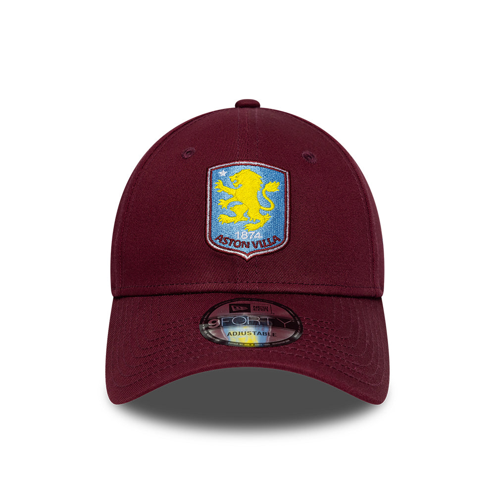 New Era 9FORTY Aston Villa FC Baseball Cap - Core - Rotweinfarben