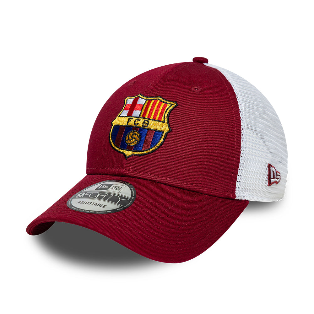 New Era 9FORTY FC Barcelona Trucker Cap - League - Kardinalrot-Weiß