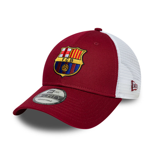 New Era 9FORTY FC Barcelona Trucker Cap - League - Kardinalrot-Weiß