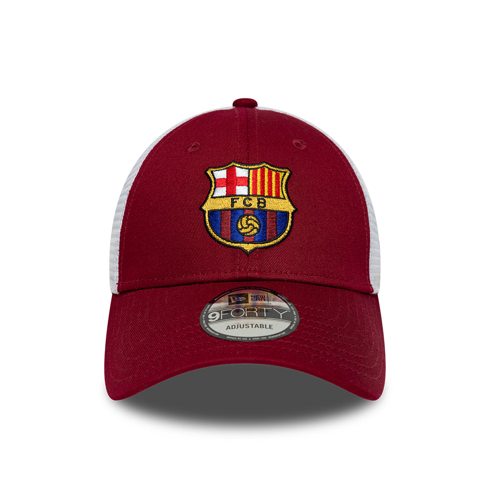 New Era 9FORTY FC Barcelona Trucker Cap - League - Kardinalrot-Weiß
